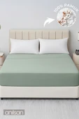 Düz Mint Yeşili Lastikli Çarşaf  %100 Pamuk Tek/Çift Kişilik Ev, Otel Çarşafı,63 Tel - 1