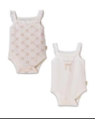 Bebek 2li Askılı Zıbın Body %100 Organik Pamuk - Bebek ve Yenidoğan Serisi - csy8135 - 1