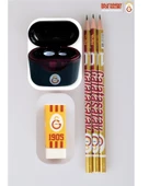 Galatasaray Lisanslı Kurşun Kalem Seti (3 Adet Kurşun Kalem, Silgi, Siyah Kalemtraş) - 1