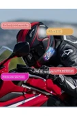 Helmet Graffiti Motor Kask Kulaklık RGB Modlu Su Geçirmez 6.0 Bluetooth Intercom Yenı Model - 4