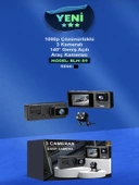 Wi-Fi APP Destekli 1080P 3 Kameralı Araç İçi Araba Kamerası Gece Görüşü  140 Geniş Açı DVR - 6