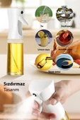 Dekorasyaa 2'li Çok Amaçlı Püskürtmeli Sprey Yağdanlık Cam Şişe 220ml - Siyah Beyaz - 4