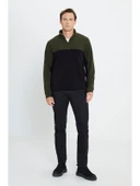 AC&Co  Altınyıldız ClassicsErkek Haki-siyah Standart Fit Dik Yaka Içi Polarlı Çift Renk Polar Sweatshirt - 2