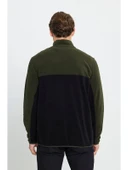 AC&Co  Altınyıldız ClassicsErkek Haki-siyah Standart Fit Dik Yaka Içi Polarlı Çift Renk Polar Sweatshirt - 3