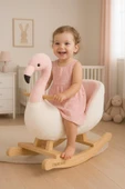 TommyBaby Sallanan Oyuncak At, Sallanan Ahşap Flamingo Sallanan Flamingo thumbnail 1