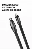 W PD Hızlı Fast Destekli TYPE-C (USB-C) to TYPE-C Dayanıklı Data Şarj   Kablosu Ve Telefon Askısı thumbnail 1