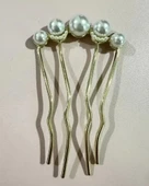 1 Adet-Kadınlar İçin Elegant Saç Takı – İncili Fransız Twist Saç Çatalı, Vintage Bun Maker thumbnail 2