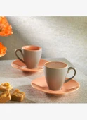 Schafer Aurora 2 Kişilik Kahve Fincan Takımı 4 Parça-Pembe - 1