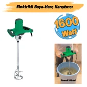 Elektrikli Boya Harç Karıştırıcı 1600 W Çift Kulp Ergonomik Mikser Ucu Güçlü Karıştırma Makinesi thumbnail 4