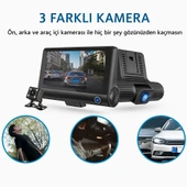 Üsküdar İletişim Full HD Ekran 1080p 3 Kameralı Araç Içi Güvenlik Kamera - 5