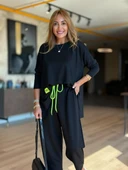 Kadın Iki Iplik Viskon Pamuk Kumaş Arma Detaylı Ikili Takım thumbnail 5