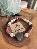 Labradorit, Rodonit, Aytaşı ve Çilek Kuvars Tasarım Bileklik - 2