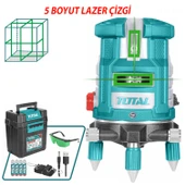 Total TLL305205 Lazer Terazi 5 Çizgi Yeşil Işın Otomatik Hizalama Profesyonel İnşaat 360 Ölçüm Aleti thumbnail 2