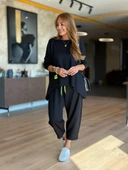 Kadın Iki Iplik Viskon Pamuk Kumaş Arma Detaylı Ikili Takım thumbnail 8