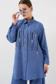 Desenli Tunik Pantolon İkili Takım 6720 - İndigo - 3
