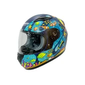 Sway 815K Full Face Şeffaf Vizör Çocuk Motosiklet Kaskı L Beden Ocean Black Blue - 2