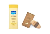Vaseline Losyon 400 ml + Shadish Doğal At Kılı Selülit Fırçası | Cilt Bakım ve Masaj Seti - 1