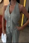 Halter Yaka Yelekli Modal Takım 10144 - 6