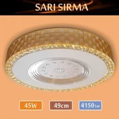 Sıva Üstü Led Panel 45W 49 cm çapında Model Sarı Sırma led avize - 1