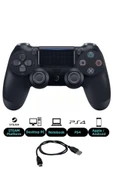 GlrTech P4 Siyah Kablosuz Oyun Kolu  Double Motor Titreşimli Şarj Edilebilir PS4 Uyumlu - 3