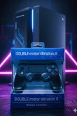 GlrTech P4 Siyah Kablosuz Oyun Kolu  Double Motor Titreşimli Şarj Edilebilir PS4 Uyumlu - 1