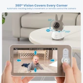 ieGeek Video Bebek Monitörü Kamerası 2K HD - 5 Inc - 2 Kamera - 4