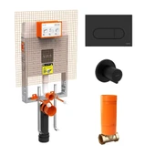 VitrA Gömme Rezervuar Seti 800-1896 (Gömme Rezervuar+Stop Valf+Mat Siyah Panel) - 1