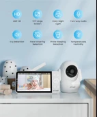 ieGeek Bebek Monitörü, 5.5 Inc Ekran - 2.5K Ultra HD - 1 Kamera - 2