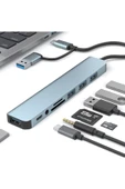 Plentiful 7 In 1 Usb ve Type-c To Usb A + Type-C Usb 3.0 Çevirici Adaptör Çok Portlu Çoklayıcı Usb Hub - 3