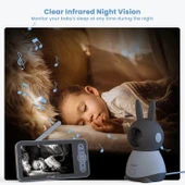 ieGeek Video Bebek Monitörü Kamerası 2K HD - 5 Inc - 2 Kamera - 5