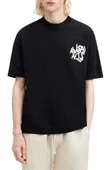 Erkek Baskılı Oversize T-shirt - Siyah - 1