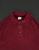 Yakalı Patlı Kısa Kol T-shirt - Bordo thumbnail 4