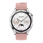 Sneezy Huawei Watch GT5 46mm İle Uyumlu 22mm Metal Klips Solo Fiberlink Örgü Kordon  Pembe thumbnail 4