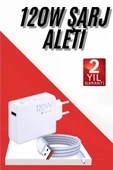 120W Şarj Aleti Hızlı Çift Turbo Şarj Aleti Seti Beyaz thumbnail 1