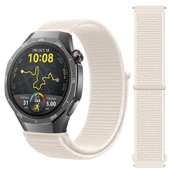 Huawei Watch GT5 Pro 46mm İle Uyumlu Ayarlanabilir Cırt Cırtlı Yumuşak Spor Kumaş Örgü Kordon  Starlight thumbnail 1