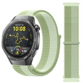 Huawei Watch GT5 Pro 46mm İle Uyumlu Ayarlanabilir Cırt Cırtlı Yumuşak Spor Kumaş Örgü Kordon  Yeşil thumbnail 1