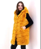 Reks Kapüşonlu Yelek - Sarı - 4