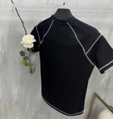 Unisex Karoyaka Dikişli Oversize T-Shirt - Siyah thumbnail 2