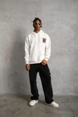 Erkek SCHOOL BOY Baskılı Kapüşonlu Sweat - Beyaz - 4