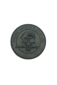 "Kaçma Yorgun Öleceksin " Kuru Kafa Siyah patch Arma 7 cm 3d, 2025 Yeni Model Tip Cırtlı, - 1