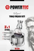 Powertec TR-120 3'ü 1 Arada Premium Tıraş Fırçası Seti - 1