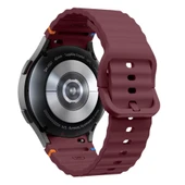 Samsung Galaxy Watch 6 40-43-44-47mm İle Uyumlu Metal Tokalı Dalgalı Spor Silikon Kordon  Mürdüm - 2