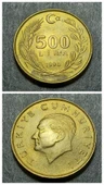 Escoines 3996368bb7e4845426 1990 500Lira Alüminyum bronz çil para - 1