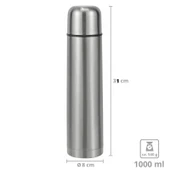 Sıcak Soğuk Korumalı Çelik Termos 1 Litre – Çift Kapaklı Aç Kapa Düğmeli Seyahat Tipi Termos-777 HC thumbnail 2