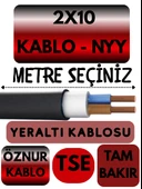 Öznur 2X10 NYY (Yeraltı Kablosu) Metre Seçenekli - 1