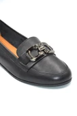 Kadın Siyah Hakiki Deri Tokalı Loafer Günlük Ayakkabı - 3