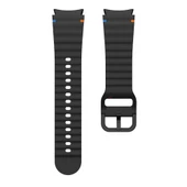 Samsung Galaxy Watch 6 40-43-44-47mm İle Uyumlu Metal Tokalı Dalgalı Spor Silikon Kordon  Siyah - 5