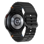 Samsung Galaxy Watch 6 40-43-44-47mm İle Uyumlu Metal Tokalı Dalgalı Spor Silikon Kordon  Siyah - 2
