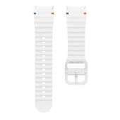 Samsung Galaxy Watch 6 40-43-44-47mm İle Uyumlu Metal Tokalı Dalgalı Spor Silikon Kordon  Beyaz - 5