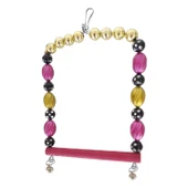 Markapet Boncuklu Ve Tünekli Kare Kuş Salıncağı 10 cm-13 cm Renkli thumbnail 8